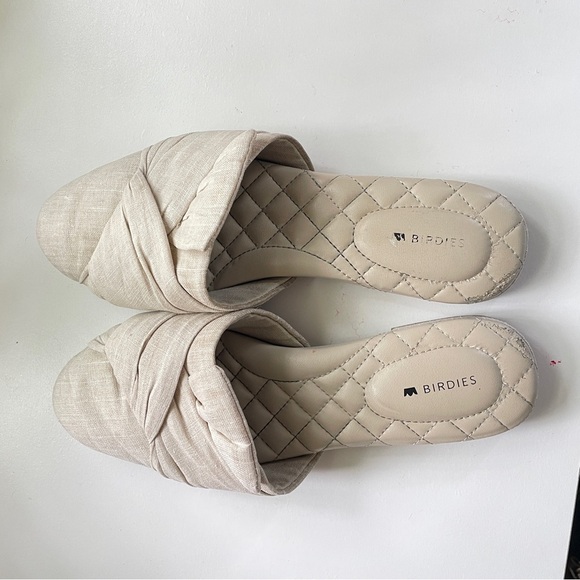 Birdies sz 8 The Songbird Natural Stripe Linen Slip-on Mule Slipper Flats Shoe 8 - Picture 6 of 6